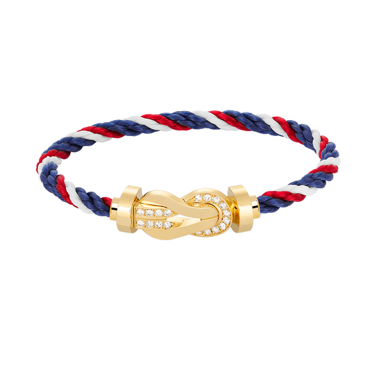 [⭐Mirelle]CHANCE LARGE 8 FIGURE BUCKLE HALF DIAMOND BRACELET GOLD