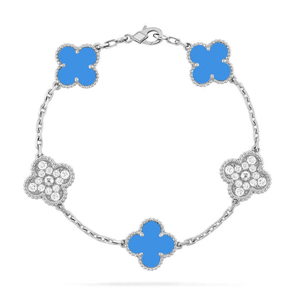 [⭐Mirelle] CLOVER 5 MOTIF BLUE AGATE BRACELET COLLECTION