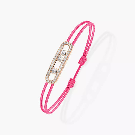 [⭐Mirelle]Messika Care(s) pink cord pavé bracelet